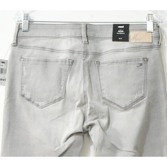 Mavi ADA Sexy Boyfriend Women Gray Denim Cotton Jeans Cuffed Hem Pockets 32 NWT - Picture 4 of 5